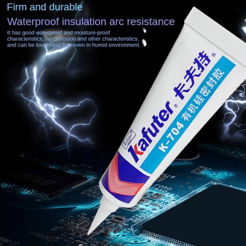 Клей-герметик Kafuter K-704, 45 г, білий, напівгустий Прев'ю 4