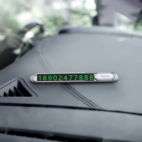 Парковочная карта Hoco PH41, серебристая, клейкая основа, металл, #6931474748799 Превью 3
