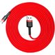 USB кабель Baseus Cafule, USB тип-C, USB тип-A, 300 см, 2 A, красный, в нейлоновой оплетке, #CATKLF-U09 Превью 1