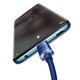USB кабель Baseus Crystal Shine Series, 2xUSB тип-C, 120 см, 100 Вт, синий, в нейлоновой оплетке, #CAJY000603 Превью 1