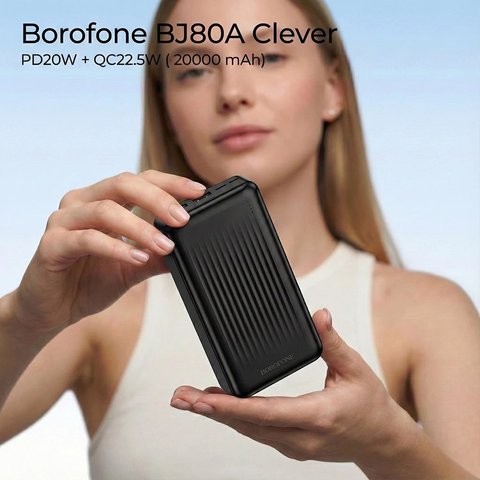Power bank Borofone BJ80A, 20000 мАг, 22,5 Вт, чорний, Quick Charge, Power Delivery (PD), #6941991121616 Прев'ю 3