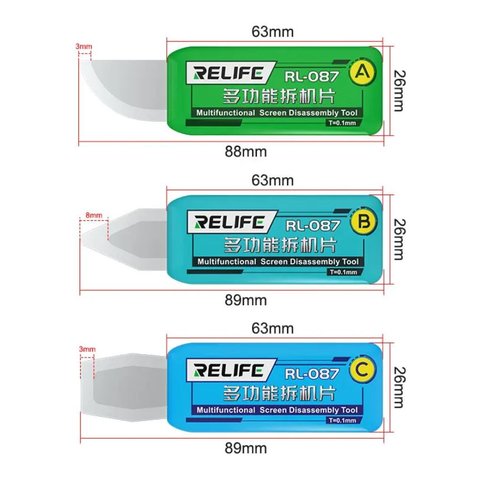 Espátula RELIFE RL-087 , para desensamblar dispositivos móviles, metal, 3 in 1 Vista previa  1