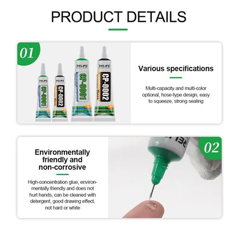 Клей-герметик RELIFE CP-0002, для приклеивания задних крышек, для дисплейных рамок, 15 мл, черный Превью 5