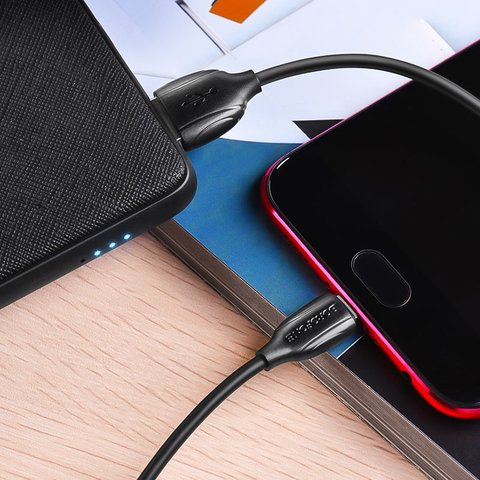 USB кабель Borofone BX19, USB тип-A, micro-USB тип-B, 100 см, 2,4 А, чорний, #6931474701770 Прев'ю 2