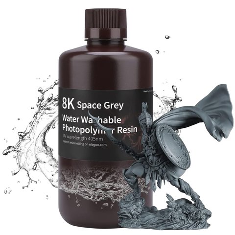 Фотополимерная смола для 3D-принтера ELEGOO 8K Space Grey (водосмываемая), 1 кг Превью 1