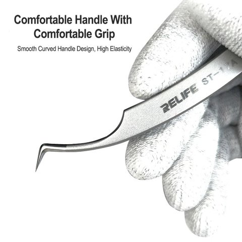 Пінцет монтажний RELIFE ST-17A, вигнутий, 125 мм Прев'ю 3